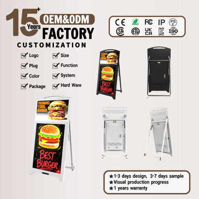 qualité  Floor Standing Android Digital Advertising Display 21.5 Inch with LED Fluorescent Writing Board usine