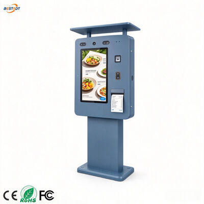 Qualité  55 Inch Outdoor Digital Ordering Kiosk IP65 Waterproof 3000 Nits Touch Screen Self Service Terminal for Drive Thru QSR Usine