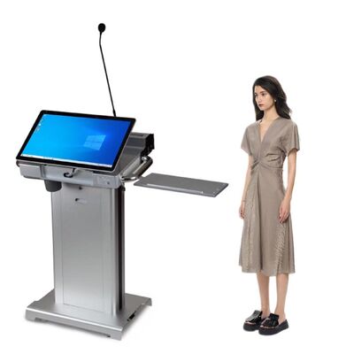 Auditorium portable Smart Podium avec écran avant de 32 pouces et lectère numérique réglable en hauteur avec Intel i5 6th