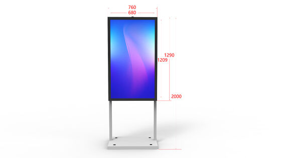 Affichage numérique LCD extérieur de 55 pouces avec luminosité 2500Cd / m2 et système d'exploitation Android pour totem publicitaire
