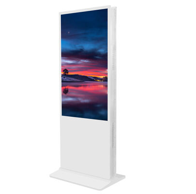 Kiosque à écran tactile à double écran avec résolution 2K et luminosité de 350 Cd/m² pour l'affichage numérique intérieur