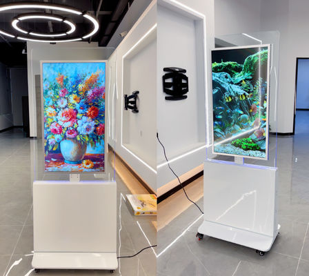 Le double intérieur adapté aux besoins du client de Signage d'affichage à cristaux liquides Digital a dégrossi l'affichage d'affichage à cristaux liquides de vitrine de magasin de 55 pouces