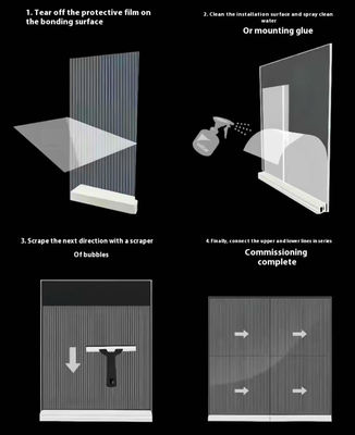 Film d'affichage à LED personnalisable 3840Hz Taux de rafraîchissement Économie d'énergie Haute luminosité 5000nits