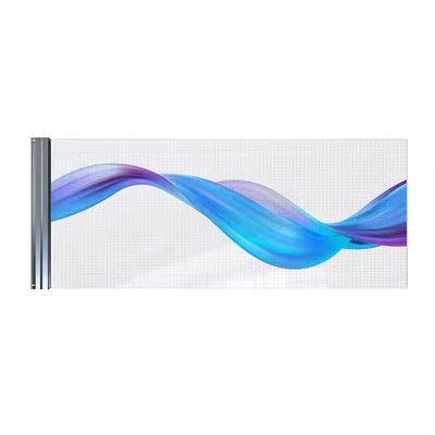 Écran de film LED à paroi en verre flexible haute transparence 85% poids léger Taille personnalisée pour les fournitures de restaurant et d'hôtel