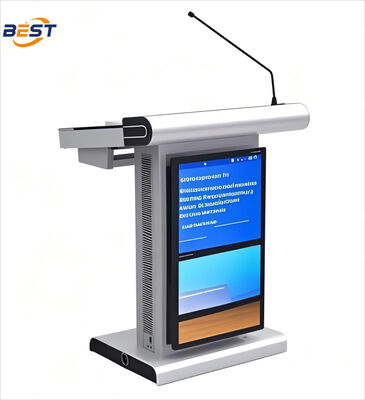 Podium multimédia numérique TFT de 8 Go de RAM avec 350 Cd/m2 de luminosité et 1050 mm de hauteur ergonomique pour les présentations professionnelles