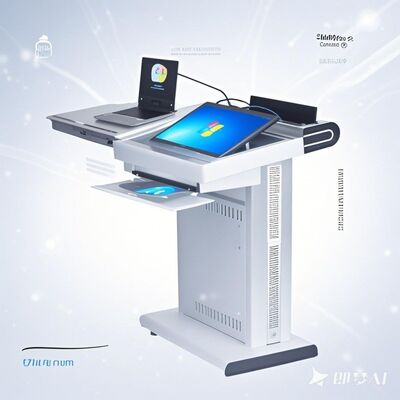 Podium multimédia numérique TFT de 8 Go de RAM avec 350 Cd/m2 de luminosité et 1050 mm de hauteur ergonomique pour les présentations professionnelles