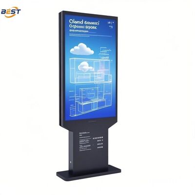 Affichage numérique LCD extérieur avec 30 mm d'épaisseur IK10 verre trempé et IP66 résistant aux intempéries pour la publicité
