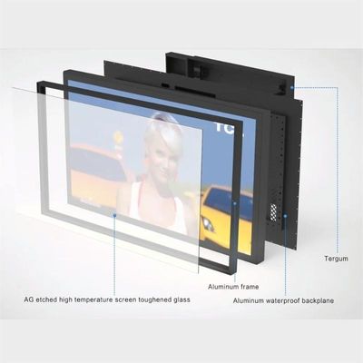Signalisation numérique imperméable à l'eau extérieure IP66 55 pouces 5000nit UHD alliage d'aluminium de qualité aéronautique