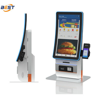 Kiosque de commande mural en libre-service avec système tactile capacitif à 10 points et système de point de vente Android pour les restaurants