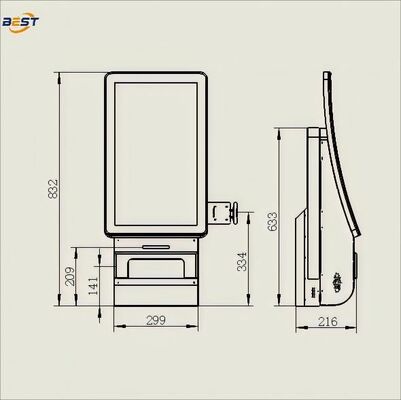 Kiosque de commande mural en libre-service avec système tactile capacitif à 10 points et système de point de vente Android pour les restaurants