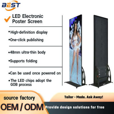 Écrans d'affichage LED pour affichage d'affiches intérieures P1.25/P1.86/P2/P2.5 Location en couleur complète Solutions OEM ODM