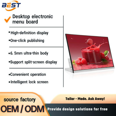 Affichage numérique du tableau de menus pour le restaurant Écran LCD intérieur USB ultra mince Haute luminosité