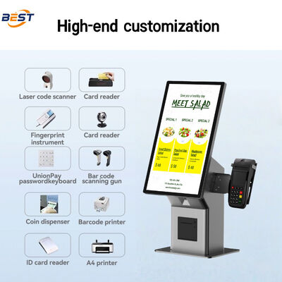 21.5 pouces écran tactile capacitif tableau de menus numériques avec impression thermique et LCD en couleur pour les restaurants