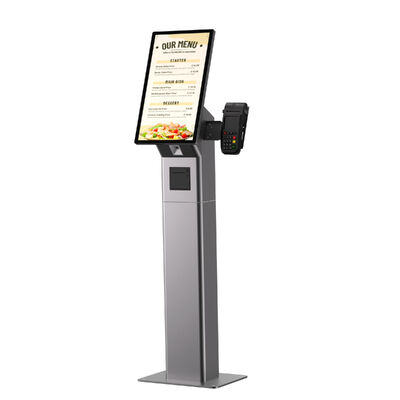 21Kiosque de commande en libre-service avec écran tactile capacitif de 0,5 pouce avec système d'exploitation Android / Windows et scanner de code à barres et imprimante de reçus