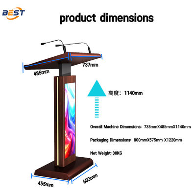 Podium numérique avec multi-points en feuille tactile 560 * 1920 Résolution et 256GB Solid-state Drive Smart Lectern
