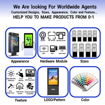 Affichage LCD extérieur avec rapport d'aspect 16:9 50000 heures de durée de vie et signalisation numérique de résolution 3840X2160