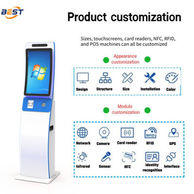 Kiosque de commande en libre-service de résolution 1920X1080 avec 10 points tactiles capacitifs et modulaires