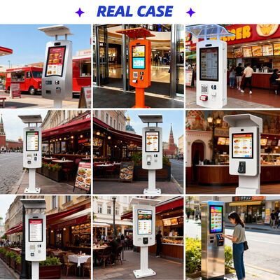 Kiosque d'écran tactile extérieur imperméable à l'eau IP65 avec affichage HD de 21,5 pouces et toucher capacitif à 10 points pour l'auto-commande