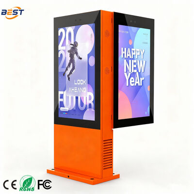 Affichage LCD extérieur double face avec IP65 étanche, durée de vie de 50000 heures et 10 points de contact capacitif