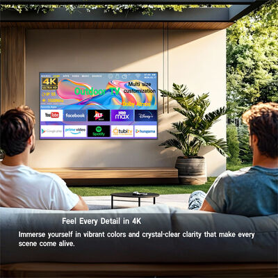 IP55/IP66 Téléviseur extérieur imperméable à l'eau avec résolution 4K Ultra HD et haute luminosité 1500-3000nits pour affichage commercial