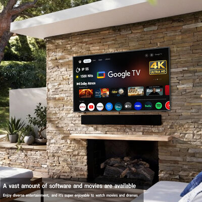 IP55/IP66 Téléviseur extérieur imperméable à l'eau avec résolution 4K Ultra HD et haute luminosité 1500-3000nits pour affichage commercial