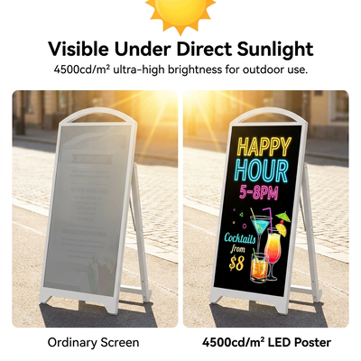 Affichage mobile à LED extérieur P2.5 avec 4500 nits de haute luminosité et un panneau LED portable à batterie de 65 000 mAh