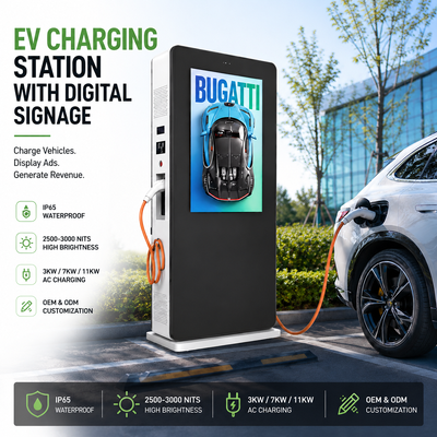 Affichage de la station de recharge extérieure 55" | 2000nit haute luminosité IP55 personnalisé