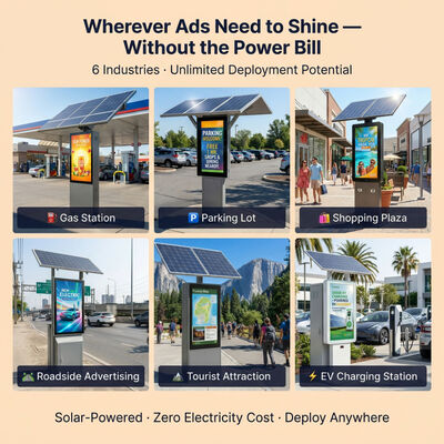 Écran publicitaire LED à énergie solaire avec lisible à la lumière du soleil de 1 500 à 2 000 nits, batterie LiFePO4 et protection IP55