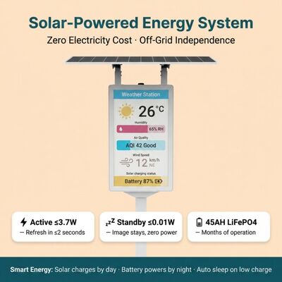 31.5 Inch Color E-Paper Display | Solar Outdoor Signage | IP65