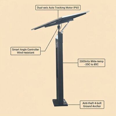 Affichage numérique de suivi solaire | Suivi automatique du soleil | IP65 | Hors réseau
