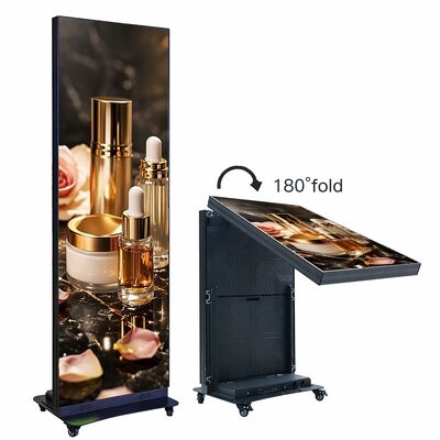 P2.0 Affichage d'affichage LED pliable portable intérieur 640x1920 mm support en alliage d'aluminium