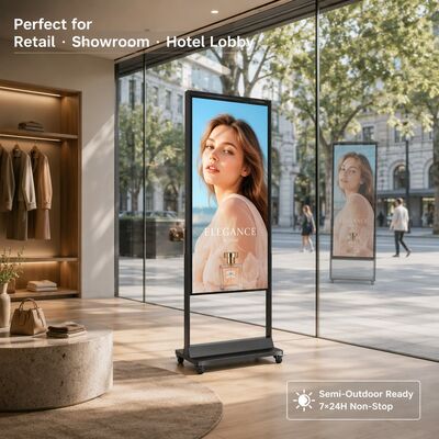 43 49 55 65 Inch Dual Sided Digital Signage 3000 Nits IPS Panel Floor Stand Ceiling Hanging Portrait Advertising Display