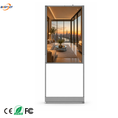 43 49 55 65 Inch Dual Sided Digital Signage 3000 Nits IPS Panel Floor Stand Ceiling Hanging Portrait Advertising Display