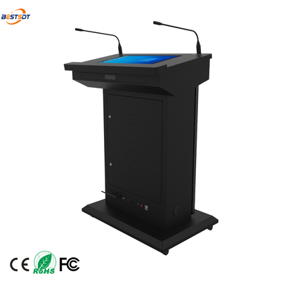 Affichage de 43 pouces 21.5 pouces écran tactile X86 Smart Digital Podium avec microphones à double cou.