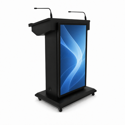Affichage de 43 pouces 21.5 pouces écran tactile X86 Smart Digital Podium avec microphones à double cou.
