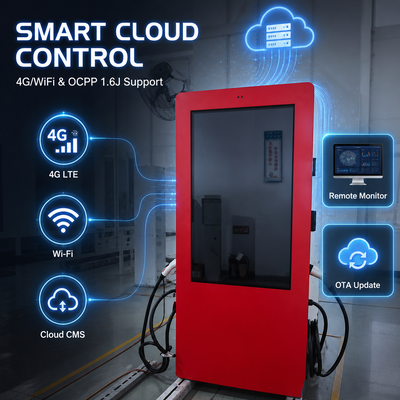 Chargeur de VE AC Niveau 2 19,2 kW SAE J1772 Écran publicitaire LCD extérieur OCPP 1.6J 80A Norme US