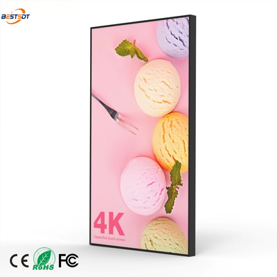 Écran caisson lumineux mural 43 49 55 65 75 pouces, affichage publicitaire Android 4K 2000 nits