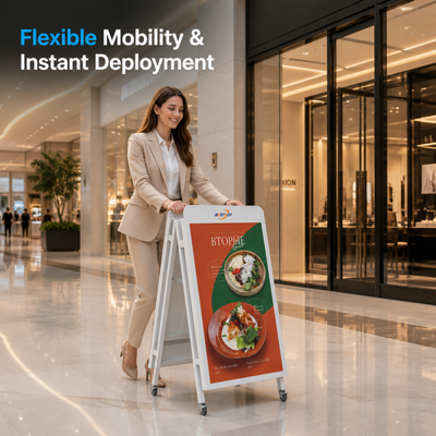 Outdoor Double Sided Floor Standing Display Screen 65 Inch 2500 Nits IP65 Waterproof Digital Advertising Signage