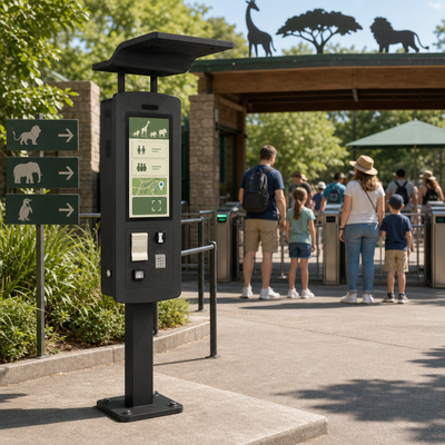 Outdoor Restaurant Self Ordering Kiosk 32 pouces IP65 2500nits plancher debout pour la terrasse à manger