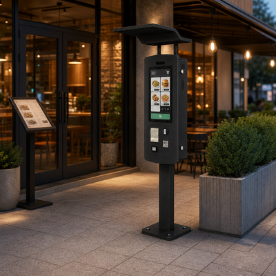 Borne de paiement de parking extérieur 32 pouces IP65 2500 nits autoportante pour bornes de stationnement