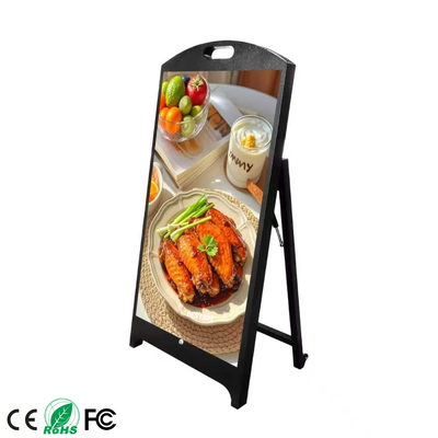 Panneau de menu numérique LED extérieur P2.5 4500nits IP65 à batterie pour enseigne publicitaire de restaurant
