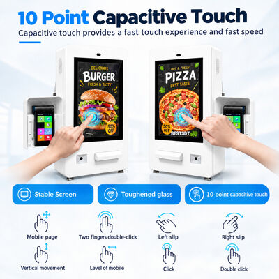Outdoor LCD Self-Service Ordering Kiosk Automatic Brightness 178 Degree IPS Touch Screen
