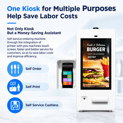 Self-Service Ordering Kiosk Android Windows Dual System Outdoor Payment Terminal