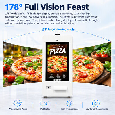 Outdoor Self-Service Ordering Kiosk 10-Point Capacitive Touch Screen Anti-Explosion Glass