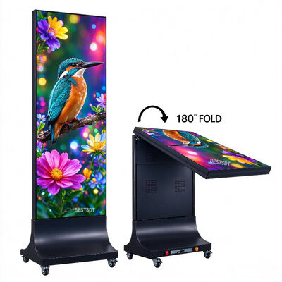 Écran publicitaire de scène pliable pour location d'affiches LED 640x1920mm P1.86 GOB Flight Case