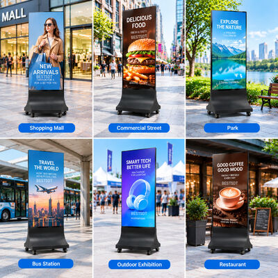Outdoor LED Poster Display 640x1600mm P2.5 4500nits IP65 Weatherproof Advertising Screen