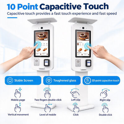 43 Inch IP65 Outdoor Self Ordering Kiosk Floor Standing 2500 Nits Touch Screen Terminal for Drive Thru Restaurant